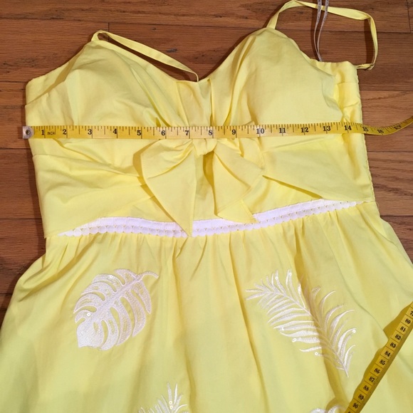 Lilly Pulitzer yellow long dress with floral design zipper in the back - Picture 7 of 11